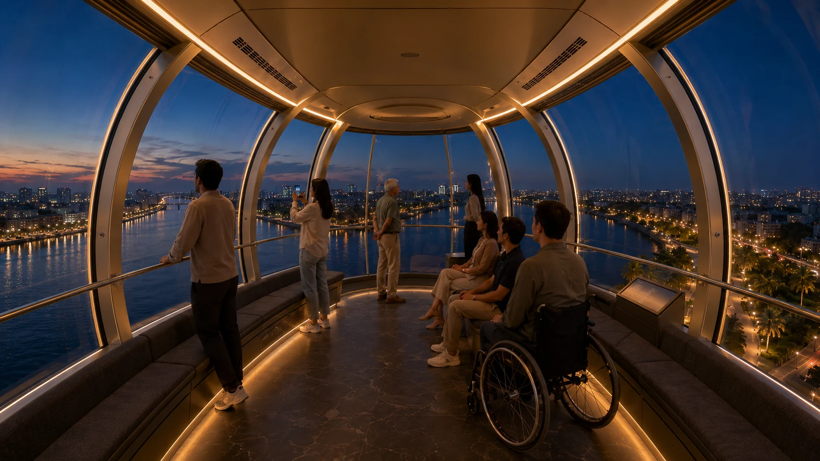Concept visualization inside an accessible panoramic Amaravati Eye capsule