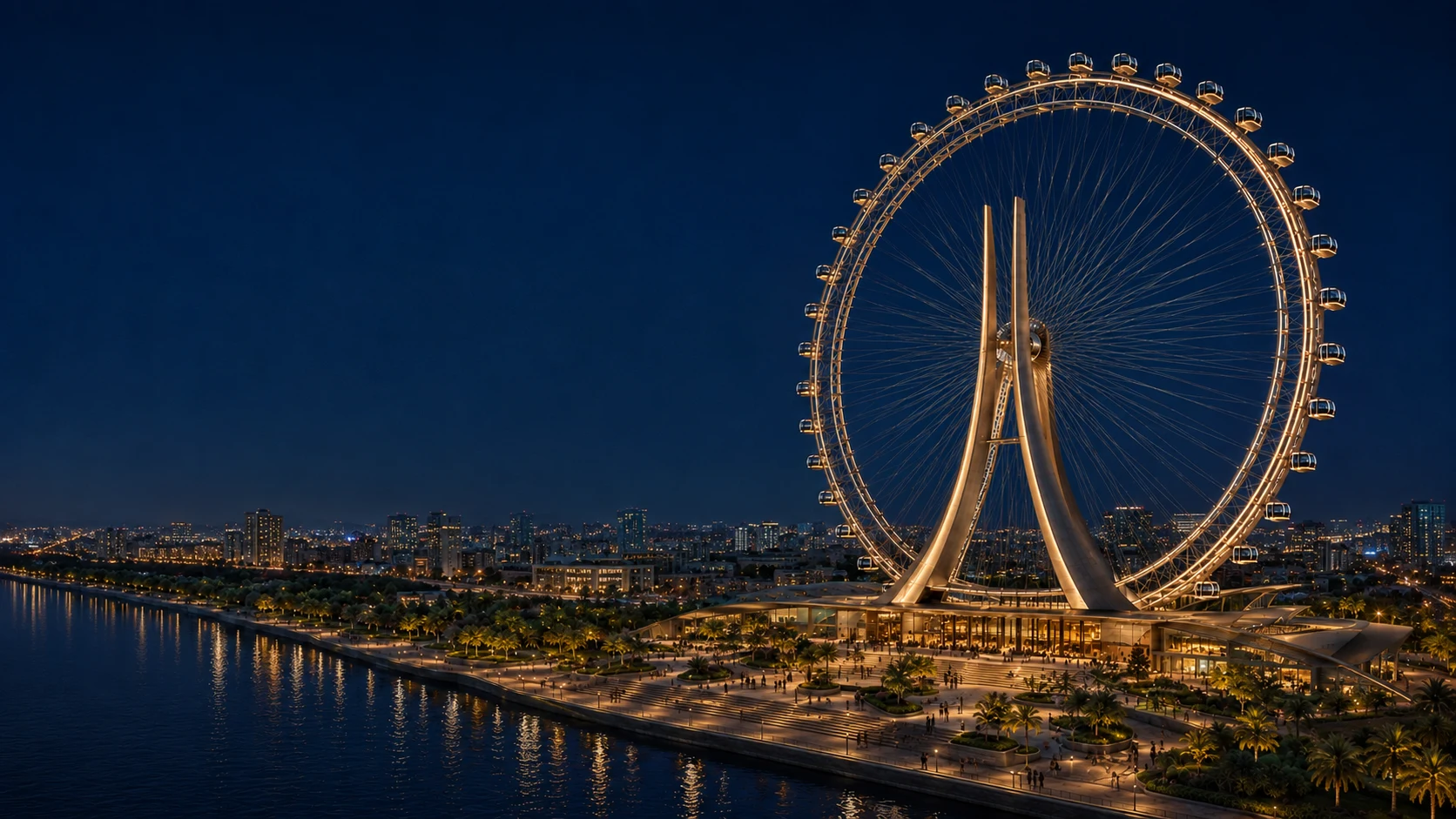 Concept visualization of the Amaravati Eye at night